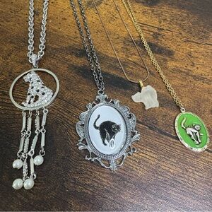 Cat Necklace Bundle Cute Kitty Silver Gold Big Cats Silly Fun Gifts